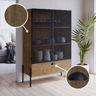 Cristaleira Industrial Retrô 2 Portas 1 Gaveta Madeira/aço 93