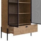 Cristaleira Industrial Retrô 2 Portas 1 Gaveta Madeira/aço 93