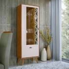 Cristaleira Isis Com Adega 1 Porta 1 Gaveta Ypê Off White Tan