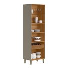 Cristaleira Jantar 2 Portas Vidro 180cmx70cm Allure Jequitibá