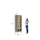 Cristaleira Jantar 2 Portas Vidro 180cmx70cm Allure Jequitibá