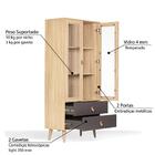 Cristaleira Kaya Com 2 Portas - Natural/grafite