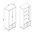 Cristaleira Legno 700x1800x400mm Movelbento