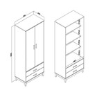 Cristaleira Legno 700x1800x400mm Movelbento