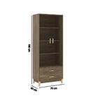 Cristaleira Legno Com 2 Gavetas - Freijó