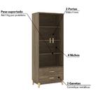 Cristaleira Legno Com 2 Gavetas - Freijó