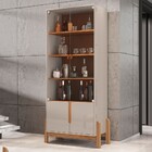 Cristaleira Lizz 2 Portas 3 Prateleiras Off White/cedro - Cas