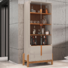 Cristaleira Lizz 2 Portas 3 Prateleiras Off White/cedro - Cas