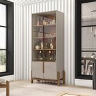 Cristaleira Lizz  Off White/cedro