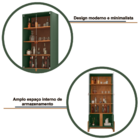 Cristaleira Lizz Sala De Estar Com Pés De Madeira Maciça