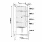 Cristaleira Lizz Sala De Estar Com Pés De Madeira Maciça