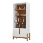 Cristaleira Lizz Sala De Estar Com Pés De Madeira Maciça