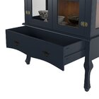 Cristaleira Luis Xv Alta Azul Petróleo - Fundo Amêndoa