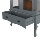 Cristaleira Luis Xv Alta Cinza - fundo amêndoa