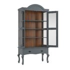 Cristaleira Luis Xv Alta Cinza - fundo amêndoa