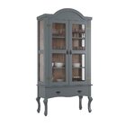 Cristaleira Luis Xv Alta Cinza - fundo amêndoa