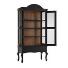 Cristaleira Luis Xv Alta Preto - Fundo Amêndoa