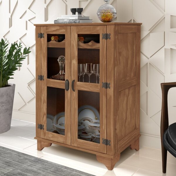 Cristaleira Madeira Arvid 2 Portas Retrô Atraente Móveis Imbu