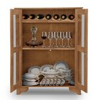 Cristaleira Madeira Arvid 2 Portas Retrô Atraente Móveis Imbu