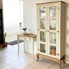 Cristaleira Madeira Maciça Com Aparador Rústico Branco Garapa