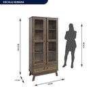 Cristaleira Madeira Maciça Pinus Com Hdf Porta De Vidro  Imbu