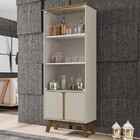 Cristaleira Madri 4 Portas Off-white/cinamomo - Móveis Bechara