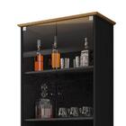 Cristaleira Madri 4 Portas Preto Fosco/cinamomo - Móveis Bech