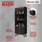 Cristaleira Madri 4 Portas Preto Fosco/cinamomo - Móveis Bech