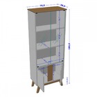 Cristaleira Madri 4 Portas Titanium/cinamomo - Móveis Bechara