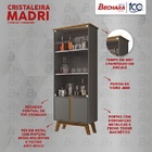 Cristaleira Madri 4 Portas Titanium/cinamomo - Móveis Bechara