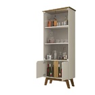 Cristaleira Madri Off White/cinamomo - Bechara Móveis