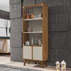 Cristaleira Madri Sala De Estar Com Pés De Madeira Maciça