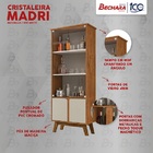 Cristaleira Madri Sala De Estar Com Pés De Madeira Maciça