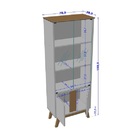 Cristaleira Madri Sala De Estar Com Pés De Madeira Maciça