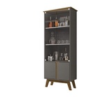 Cristaleira Madri Titanium/cinamomo - Bechara Móveis