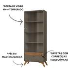 Cristaleira Madrid Sala De Estar Com Pés De Madeira Maciça