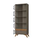 Cristaleira Madrid Sala De Estar Com Pés De Madeira Maciça