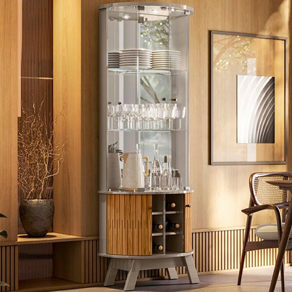 Cristaleira Marina 4 Portas Fendi/naturale - Madetec