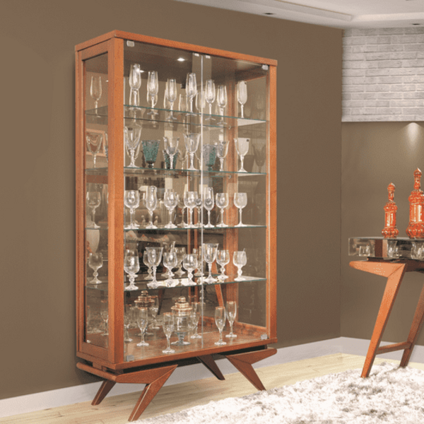 Cristaleira Moderna Com Luminaria Espelho Pérola Montanhês