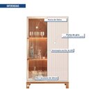 Cristaleira Mondrian 2 Portas Com Led Off White/freijó