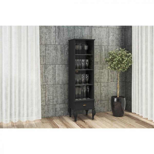 Cristaleira Movelbento Clássico Com 1 Porta De Vidro E 1 Gave