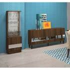 Cristaleira New Vina - Dj Móveis - Castanho