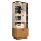 Cristaleira Ônix Com Led 2 Portas 1 Gaveta Carvalho Intense O