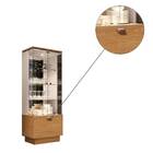 Cristaleira Ônix Com Led 2 Portas 1 Gaveta Carvalho Intense O