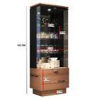 Cristaleira Ônix Com Led 2 Portas 1 Gaveta Nature Preto Tana