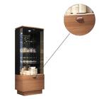 Cristaleira Ouro Com Led 2 Portas 1 Gaveta Nature Preto Tana