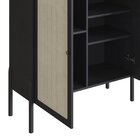 Cristaleira Palhinha 2 Portas 93cmx110cm Pé Madeira Oslo Nero