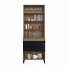 Cristaleira Paola Reflecta Com Pés Dlm Mel E Preto Brilho