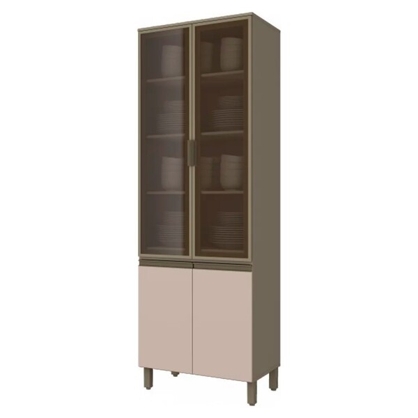 Cristaleira Para Cozinha 4 Portas Connect Duna/cristal - Henn