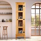 Cristaleira Para Cozinha Madeira Maciça 1 Porta Em Vidro Mel